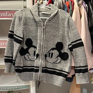 GAP Gray Kids Zip-Up Hoodie with Mickey Mouse